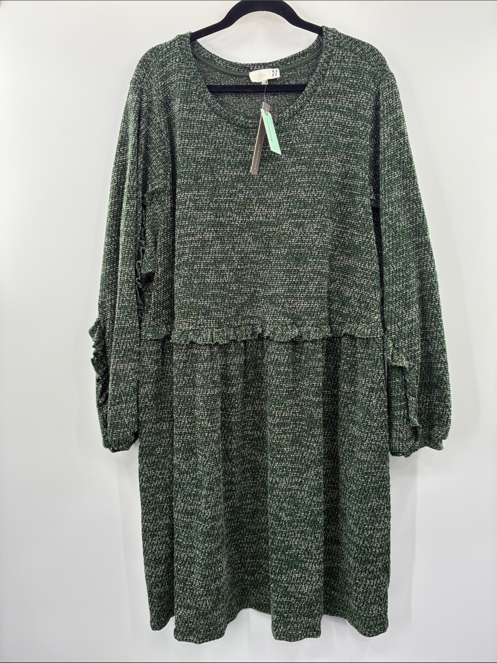Anthology RO&DE Green Textured Tiered Sweater Dress size 3X NWT - Picture 2 of 7